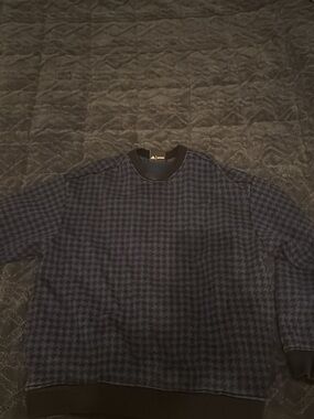 IVY PARK Navy Houndstooth Crewneck Sweater